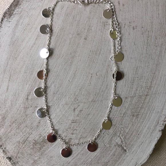 Vintage silver dangly pendant choker necklace - Picture 3 of 3